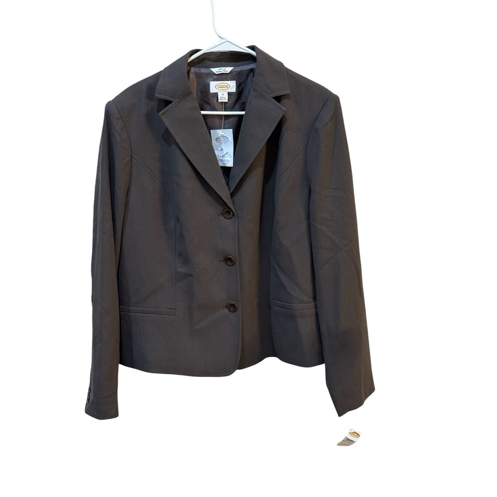 Talbots 100%‎ Italian Wool Brown Blazer Size 18 Suit Jacket